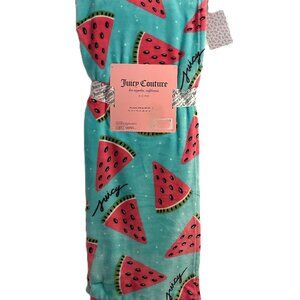 Juicy Couture Throw Blanket 50x70 Pink Red Watermelon Slices 50x70 Aqua Turqoise